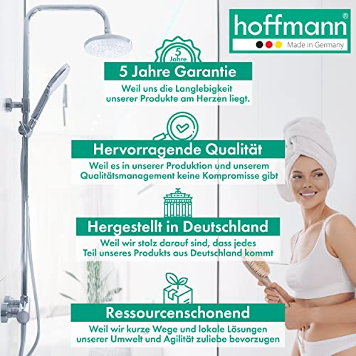 hoffmann manguera de ducha 200cm acero inoxidable con protección antitorsión | conexión estándar de 1/2" | muy flexible + resistente a las torceduras | probada para agua potable | Made in Germany