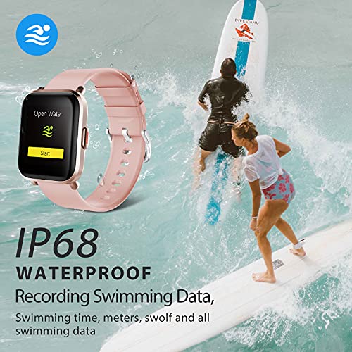 Holabuy Smartwatch,Reloj Inteligente con Pulsómetro,Monitor de Sueño,Calorías,18 Modos Reloj Deportivo,Pulsera Actividad Impermeable IP68 para Mujer Hombre Niños para Android iOS