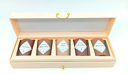 Home Deco Factory Velas aromáticas perfumadas, 5 unidades. Velas de larga duración decorativas, aroma esencial natural. Juego set para regalo