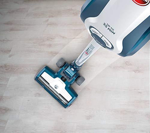 Hoover H-Free 800 HF822LHC Aspiradora Escoba sin Cable, Moto Inverter, 12.000 Pa, Ciclónico, 35 min, Hogar y Coche, Batería extraíble Litio, 3 velocidades, Plastique, Azul Iluminado