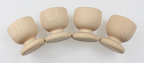 Hueveras de madera efo - Soporte para huevos cocidos de madera- Set de 4 hueveras de Pascua - Artesanía para niños - Juguete de Pascua