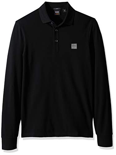 Hugo Boss Hombre 50387465 Manga Larga Camisa polo - negro - Large