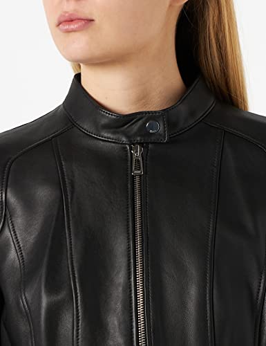 HUGO Ladias Chaqueta de Cuero, Negro1, XS para Mujer