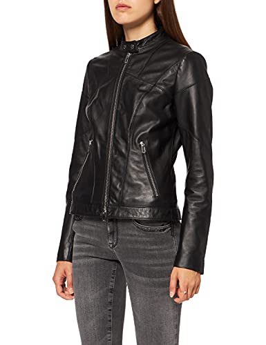 HUGO Libra Chaqueta de Cuero, Negro1, L para Mujer