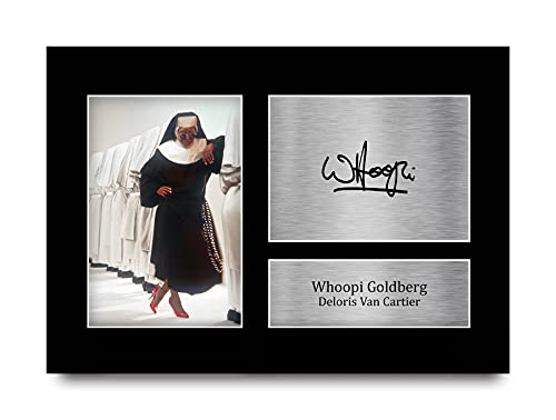 HWC Trading A4 Whoopi Goldberg Sister Act Deloris Van Cartier Los Regalos Imprimieron La Imagen Firmada del Autógrafo para Los Fans De La Memorabilia De La Película - A4 Enmarcado