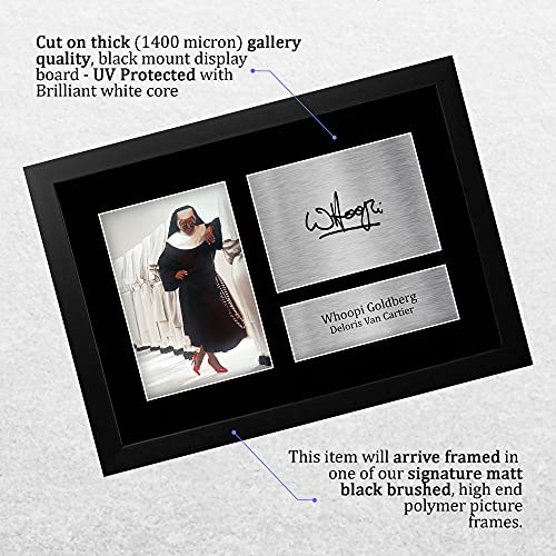 HWC Trading FR A4 Whoopi Goldberg Sister Act Deloris Van Cartier - A4 Framed Los Regalos Imprimieron La Imagen Firmada del Autógrafo para Los Fans De La Memorabilia De La Película - A4 Enmarcado