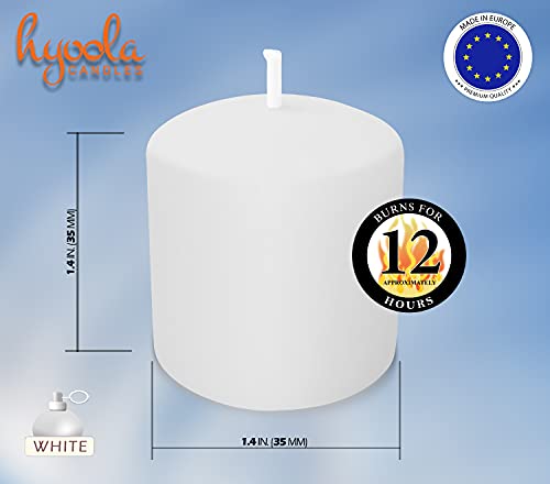 Hyoola Velas Votivas con Perfume - Velas Perfumadas con Aroma a Blanco - 12 Horas de Combustión - Pack de 9 Velas Aromáticas - Hechas en Europa