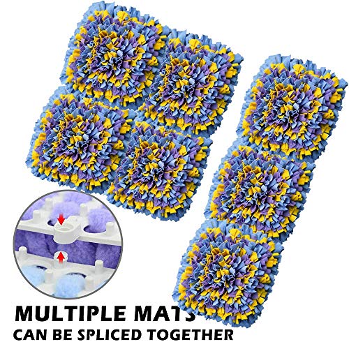 IEUUMLER Snuffle Mat para Perros Estera de alimentación Estera de Entrenamiento Manta para la Nariz Juguete de Juego IE075 (45x45cm, Blue & Yellow & Purple)