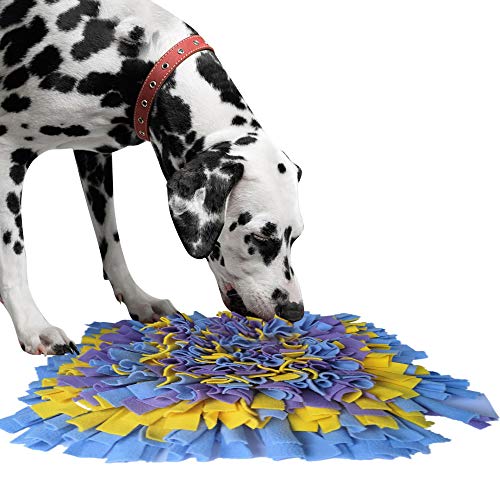 IEUUMLER Snuffle Mat para Perros Estera de alimentación Estera de Entrenamiento Manta para la Nariz Juguete de Juego IE075 (45x45cm, Blue & Yellow & Purple)