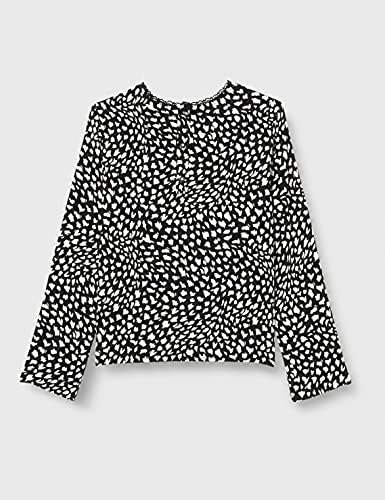 IKKS Blouse Noir Taches Blusas, Negro Estampado taquita, 10 Años para Niños