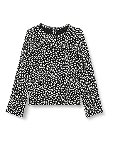 IKKS Blouse Noir Taches Blusas, Negro Estampado taquita, 10 Años para Niños