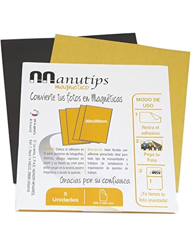 Imanes Flexibles para Fotos y Manualidades: Manutips 200-250 mm.(5 unidades)