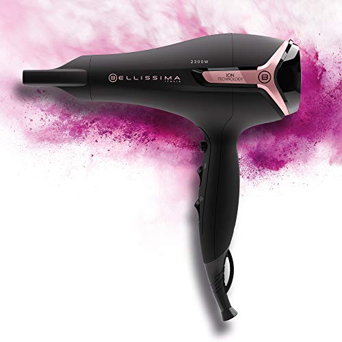 Imetec Bellissima K9 2300, Secador de pelo, seca y mantiene hidratado el cabello sin efecto rizado, 2300 W, tecnología de iones, 8 combinaciones de flujo de aire a temperatura, difusor incluido