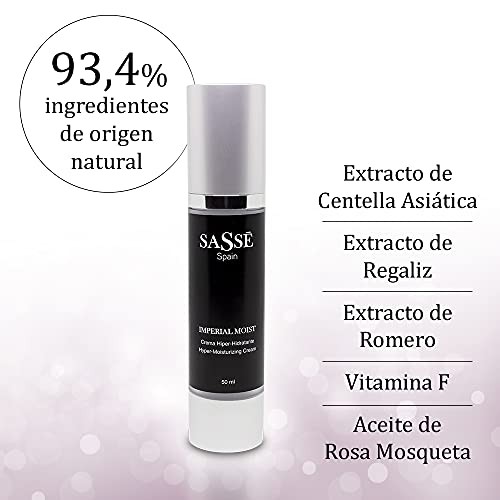 IMPERIAL MOIST - Crema Hiper-Hidratante facial. Acción Reparadora, Antiarrugas. Producto Orgánico y Natural. SASSE. Cosmética Natural fabricada en España. Premios Innovación, Trayectoria e I+D