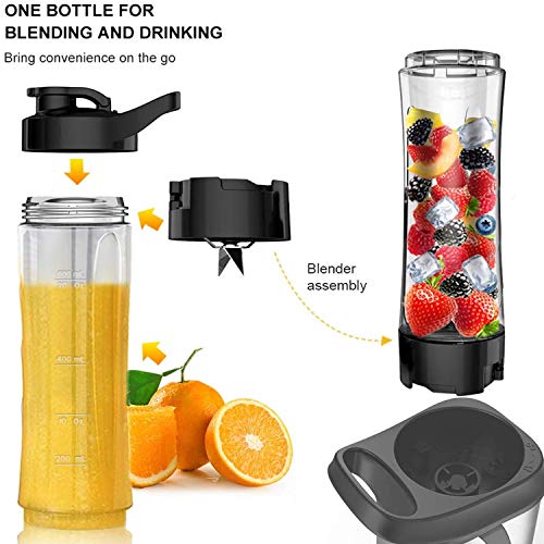 IMURZ Batidora Smoothie,Batidora de Vaso Se Utiliza en la Producción de Batidos, Helados y Bebidas, con 2 * 600ml Sin BPA Botella Tritan,Velocidad 23000 RPM,350W