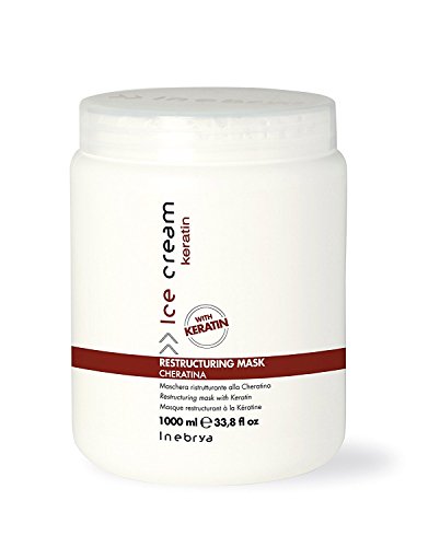 Inebrya Ice Cream - Mascarilla de reconstrucción de queratina, 1000 ml