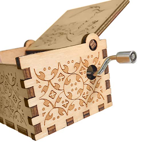 INHEMI Caja de Música de Madera de La Bella y la Bestia, Caja Musical Artesanías de Madera Creativa Mejores Regalos