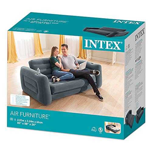 INTEX 66552NP - Sofá cama hinchable 2 en 1