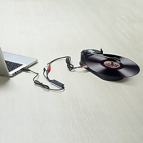 InVaFoCo Interfaz de Grabadora Audio USB - Capturar Audio desde de 3,5 mm o RCA L/R para Radio FM/ Casetes/ Tocadiscos/ Controlador DJ