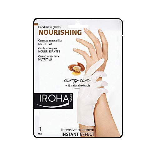 Iroha Nature - Guantes Mascarilla NUTRITIVOS con Aceite de Argán y Macadamia