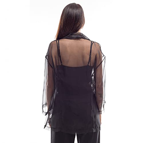 ISABELLE BLANCHE Camisa de seda negra Negro S