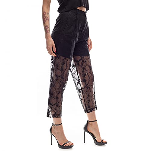 ISABELLE BLANCHE Pantalones negros de encaje Negro XS