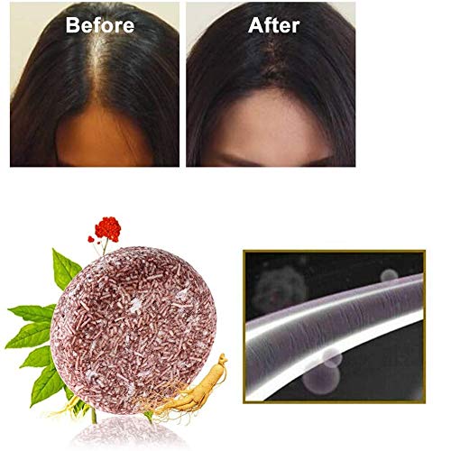 ISAKEN Barra de champú para oscurecer el Cabello, para Dar Volumen Pelo y Champú Hidratante Barra Ayuda a pérdida Parada Cabello y promueve Crecimiento Cabello Sano, 1Pcs