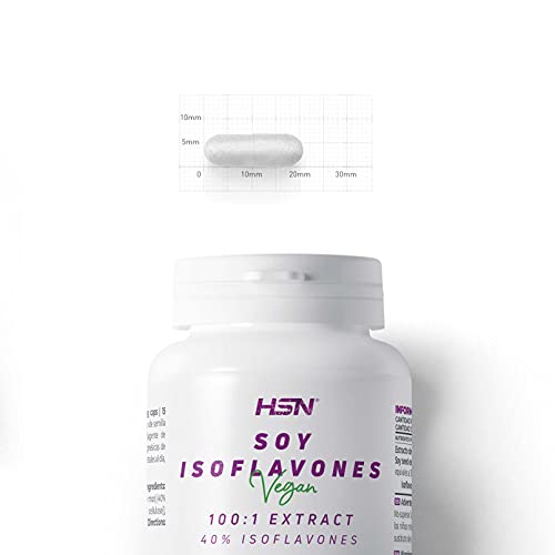 Isoflavonas de Soja de HSN | 150mg 40% Isoflavonas | Suministro para 2 Meses | Combate los Síntomas de la Menopausia: Bochornos, Sofocos | Vegano, Sin Gluten, Sin Lactosa, 120 Cápsulas Vegetales