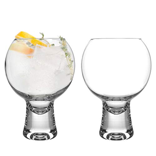 iStyle My Home 2 Piezas IKONIC Gin Vasos Set - Tallo Corto Globo español de Copa Balon Gin Tonic de Vidrio - 540ml