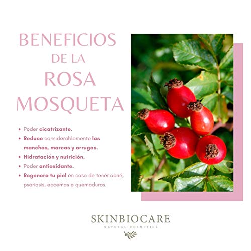 Jabón Facial de Rosa Mosqueta y AOVE | Exfoliante facial, limpiador de poros, reductor de estrias y cicatrices acne | Elaboración Artesanal y Vegana |100 gramos SkinBioCare