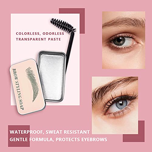 Jabón para cejas, Bálsamo fijador transparente para cejas, Pomada moldeadora de cejas de larga duración, Cera moldeadora de cejas a prueba de manchas para salón de belleza y uso doméstico, 10 g