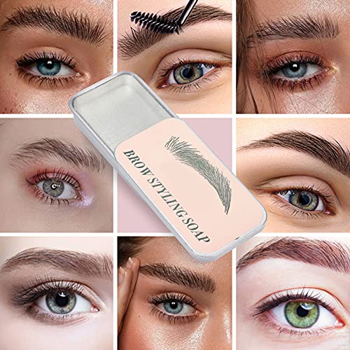 Jabón para cejas, Bálsamo fijador transparente para cejas, Pomada moldeadora de cejas de larga duración, Cera moldeadora de cejas a prueba de manchas para salón de belleza y uso doméstico, 10 g