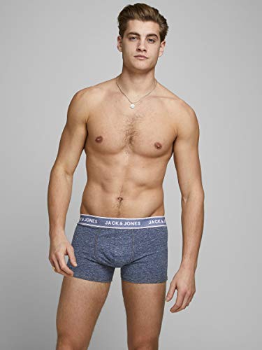 JACK & JONES Boxershorts Bóxer, Detalle: melange gris oscuro - Blazer azul marino denim celeste, M para Hombre