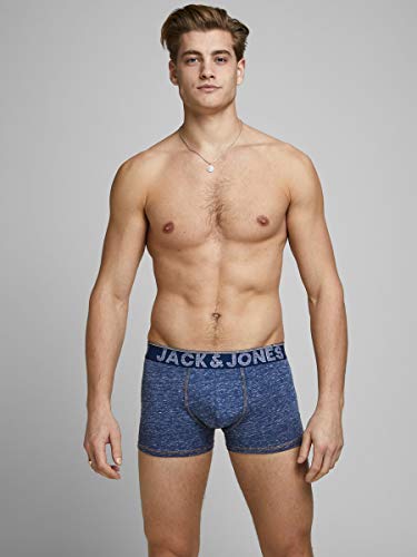 JACK & JONES Boxershorts Bóxer, Detalle: melange gris oscuro - Blazer azul marino denim celeste, M para Hombre