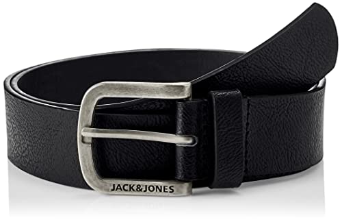 JACK & JONES Jacharry Belt Noos Cinturón, Negro (Black Detail, 95 para Hombre