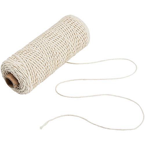 Jalan 200 m x 1 mm Cuerda de Algodón Macramé para Colgar Plantas, Dream Catcher, DIY Craft Knitting, Suave Cordel de algodón 100% Natural