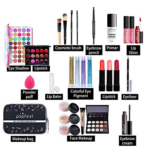 JasCherry 30 Piezas Todo en uno Juego de Maquillaje Completo Set Mujeres Estuche de Maquillaje Paleta Vacaciones Kit - Cosmético de Belleza Juego de Regalos pour Cara y Labio Make-up #10