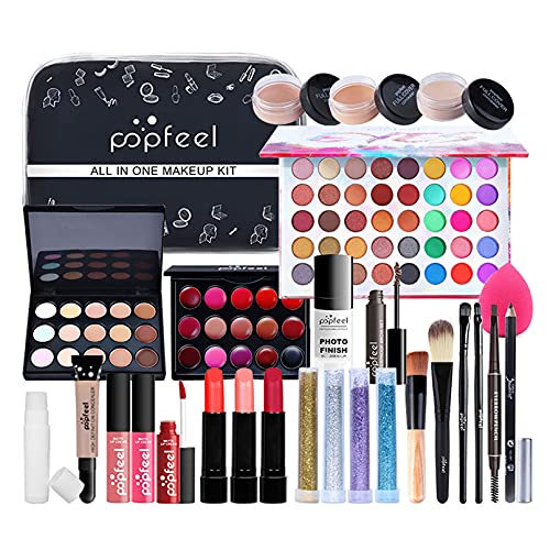 JasCherry 30 Piezas Todo en uno Juego de Maquillaje Completo Set Mujeres Estuche de Maquillaje Paleta Vacaciones Kit - Cosmético de Belleza Juego de Regalos pour Cara y Labio Make-up #10