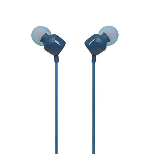 JBL T110 Auriculares In Ear con Pure Bass - Con manejo de un solo botón y micrófono, color azul