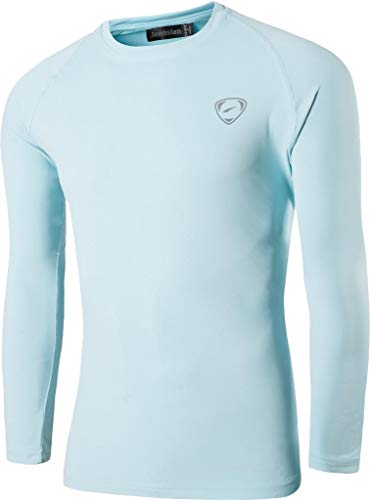 jeansian Hombre Deporte Proteccion Solar UPF 50+ UV Camiseta Men Sport T-Shirt LA245 Lightblue L