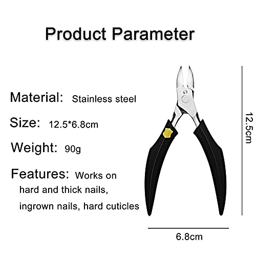 JeoPoom Alicates Cortaúñas, Pinza de Cutículas, Profesional Alicates Uñas Pies Acero Inoxidable, Corte Recto Punta Delgada Uñas Encarnadas para Uñas Gruesas, Onicomicosis, Hongos En Uñas