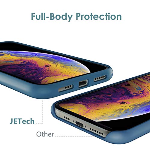 JETech Funda de Silicona Compatible iPhone X, iPhone XS, 5,8", Sedoso-Tacto Suave, Cubierta a Prueba de Golpes con Forro de Microfibra (Azul Cobalto)