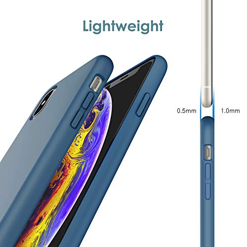 JETech Funda de Silicona Compatible iPhone X, iPhone XS, 5,8", Sedoso-Tacto Suave, Cubierta a Prueba de Golpes con Forro de Microfibra (Azul Cobalto)