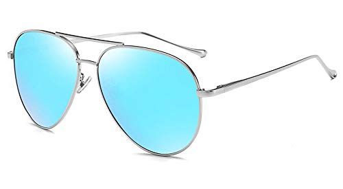 JFSKD Gafas de Sol polarizadas Tendencia de Gran Montura Color Gafas de Sol polarizadas Unisex,Lightblue