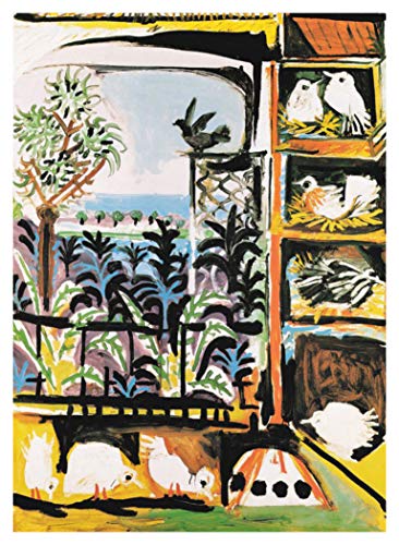 JH Lacrocon Pinturas a Mano Las Palomas de Pablo Picasso - 80X120 cm Reproducción Lienzo Abstracto Poster Enrollado