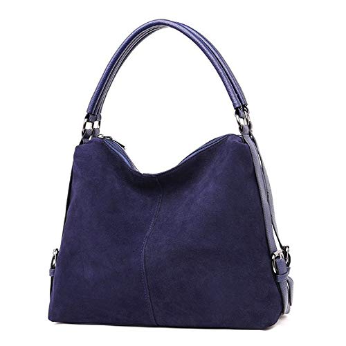 JIYANANDPSTB Bolso Mujer Cuero Genuino de Gamuza de Las Mujeres Nuevo diseño de la Bolsa de Hombro Grande de Las Mujeres de Las Mujeres Compras Casual Wallet (Color : A)