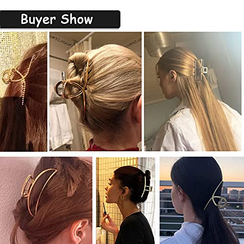 Juego de 6 pinzas para el pelo para mujer, grandes de metal, antideslizantes, pinzas para el pelo para niñas, agarre fuerte para pelo grueso, accesorios de moda para el pelo