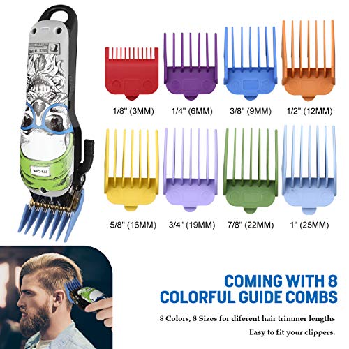 Juego De Peines Premium, BESTBOMG 8 Piezas Peine de Peluquería, 45.5 X 38.5mm Peine Profesional Clipper Guard Trimmers DIY para Wahl