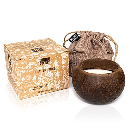 Jungle Culture® Vela de cera de soja orgánica perfumada con aroma a vainilla, lujosas velas de crackling ecológicas | Bolsa de regalo de algodón natural | fragancia relajante infusionada | vegana