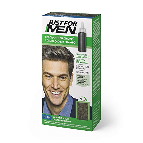 Just For Men Tinte Colorante En Champu Para El Cabello Del Hombre. Castaño Medio. H-30